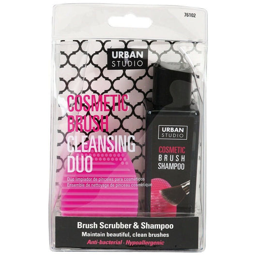 Urban Studio Cosmetic Gentle Cleaning Brush Cleaning Duo Pink
